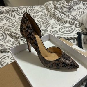 Brand new Jessica Simpson leopard print sparkly heels